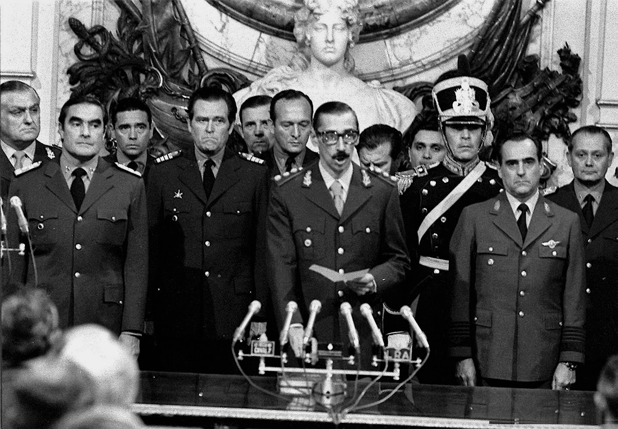 Rafael Videla’s oath before assuming his role as the dictator of Argentina