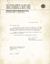 Conjunto de correspondencia con la CIDH : Entre el 9 de abril 1980 hasta el 29 de noviembre de 1983 