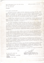 Carta a Paul Hartling ACNUR. Carta a Leonardo Franco. Lista de personas "legalmente" en condiciones de obtener la libertad 