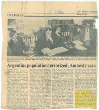 Argentine population terrorized Amnesty says 