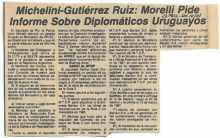 En carpeta Asesinato de Michelini Gutierrez Ruiz Whitelaw Barredo_4 Michelini Gutierrez Ruiz Morelli pide informe sobre diplomaticos uruguayos 