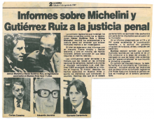 En carpeta Asesinato de Michelini Gutierrez Ruiz Whitelaw Barredo_12 Informes sobre Michelini-Gutierrez Ruiz a las justicia penal 