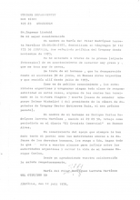 Carta a Ingemar Lindahl de Maria del Pilar Rodriguez Larreta 